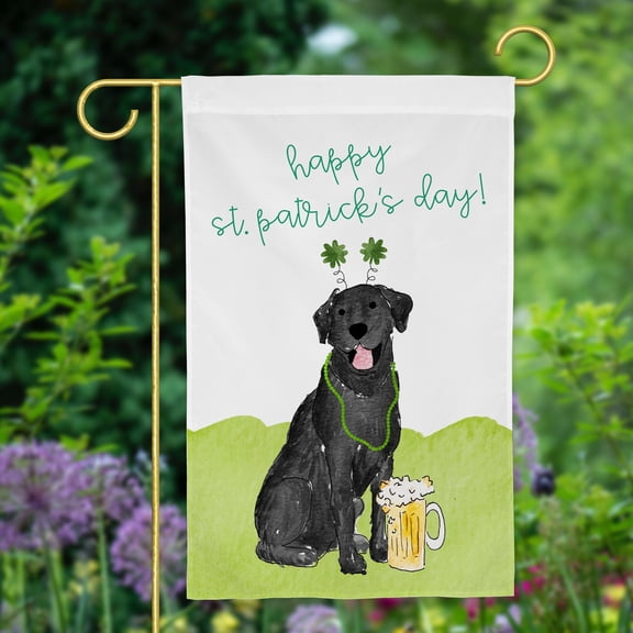 Lucky St Patrick's Day Lab Garden Flag Black Lab St Patricks Day Flag Red Lab White Lab Ye