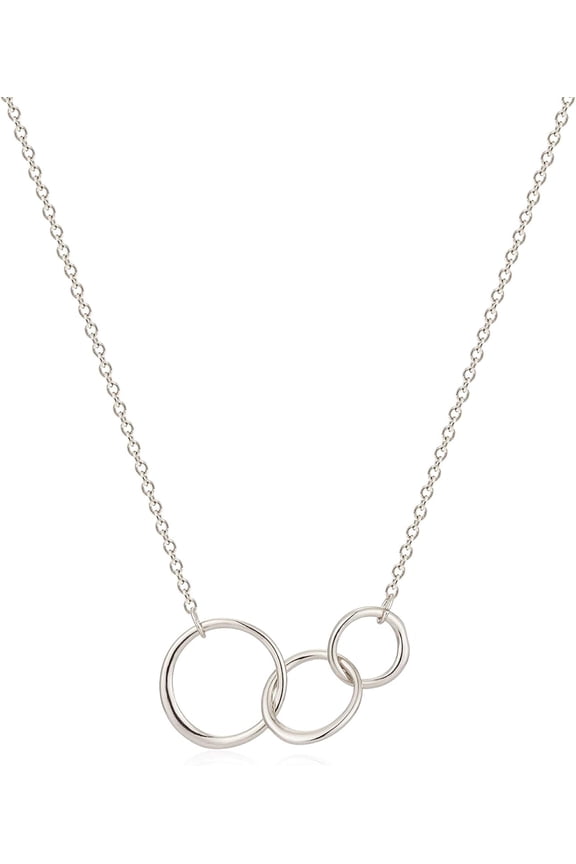 Lucky Star Pendant Necklaces,18K Gold Plated Three Stars Handmade Generations Necklace For Grandma 3 Circles Necklace Mom Granddaughter Mothers Day Jewelry Birthday Gift[o3351]