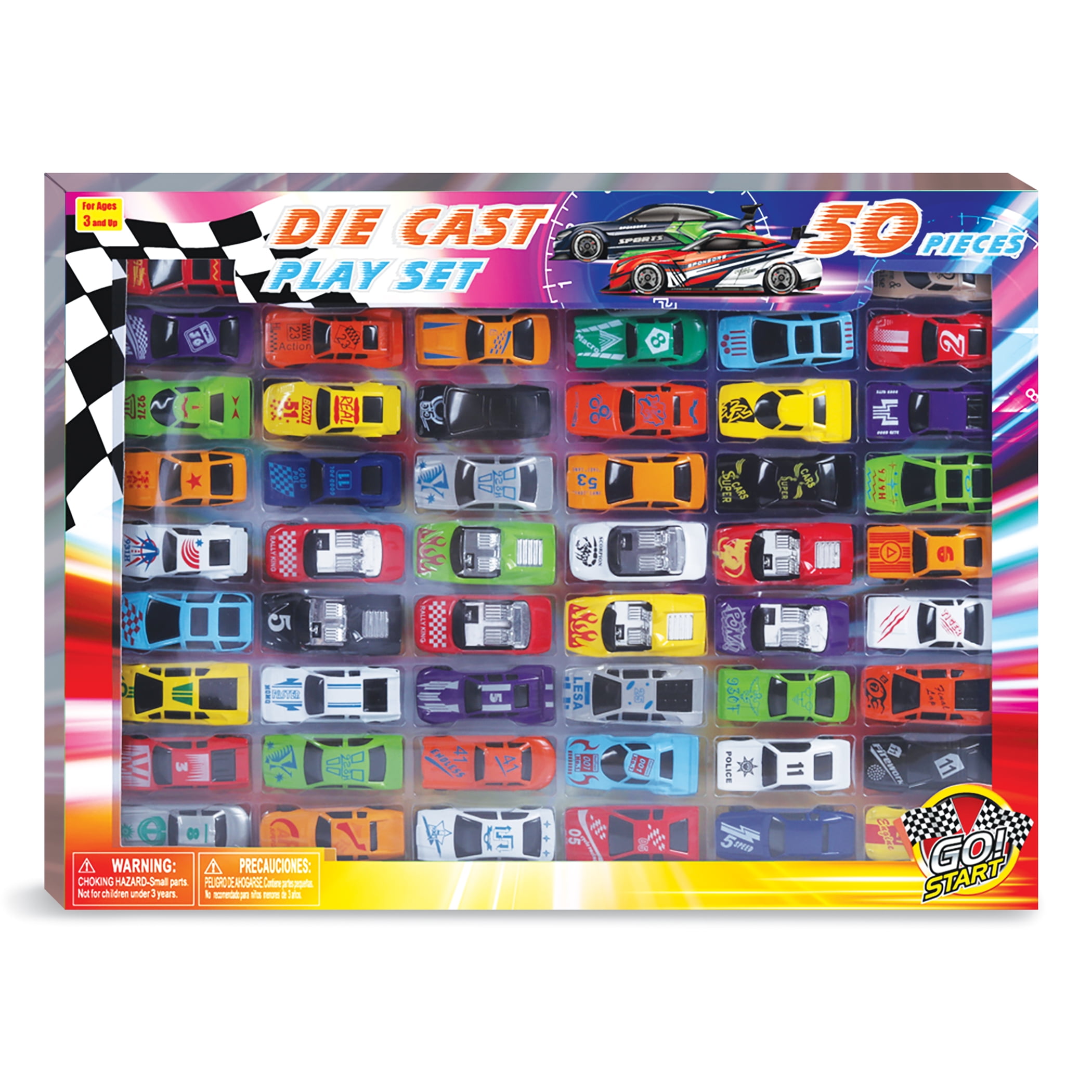 Lucky Stars 509927 Diecast Car Collection (50 Pieces Set), One Size, Multicolor