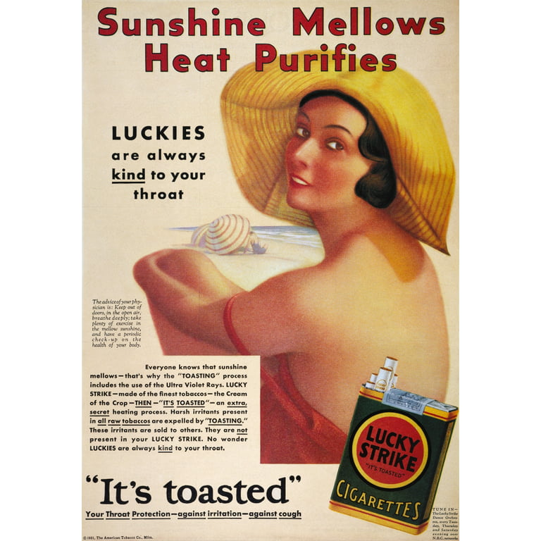 Lucky Strike Cigarette Ad. /NSunshine Mellows - Heat Purifies