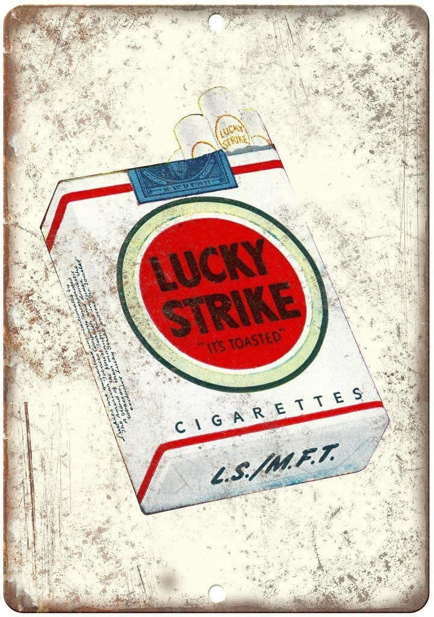 Lucky Strike Cigarette Pack Tin Sign Vintage Wall Poster Retro