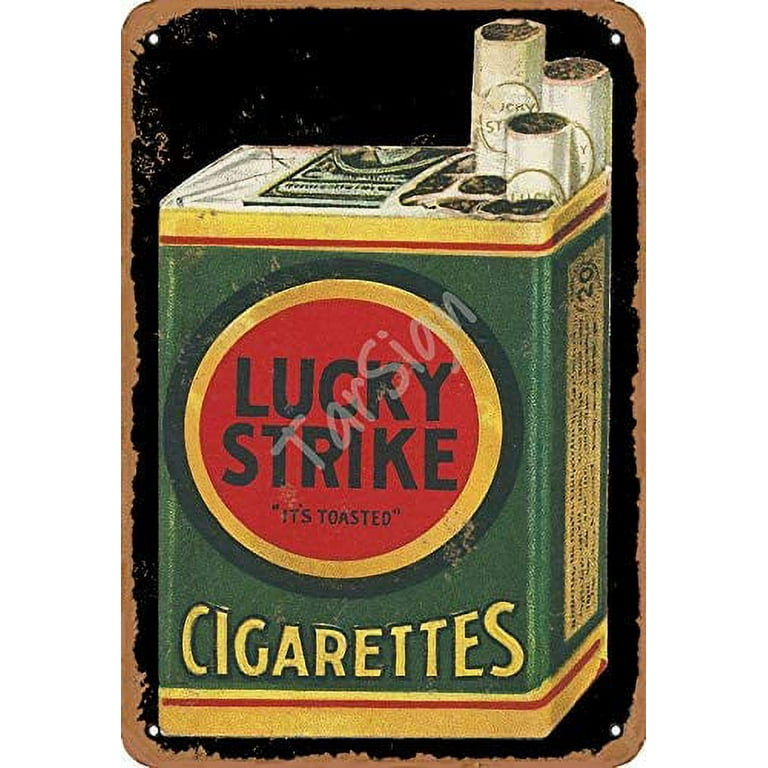 Lucky Strike Cigarettes Vintage Tin Sign Logo 12 8 inches Advertising  Eye-Catching Wall Decoration