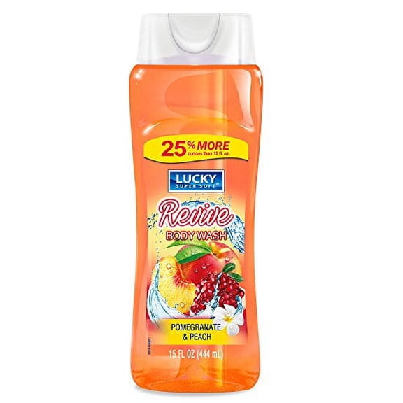 Lucky Super Soft Body Wash, Pomegranate & Peach, 15 Ounce