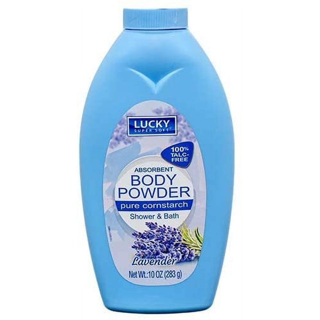 Lucky Super Soft Cornstarch Body Powder, Lavender, 10 Ounce