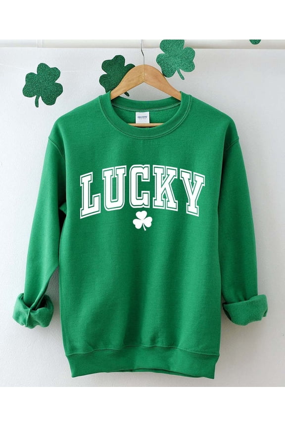 Lucky Sweatshirt Cute St. Patricks Day Sweatshirt For Women, St Patricks Sweater For Women, Trendy St Patricks Day Crewneck, Sweatshirt All Size S-5XL