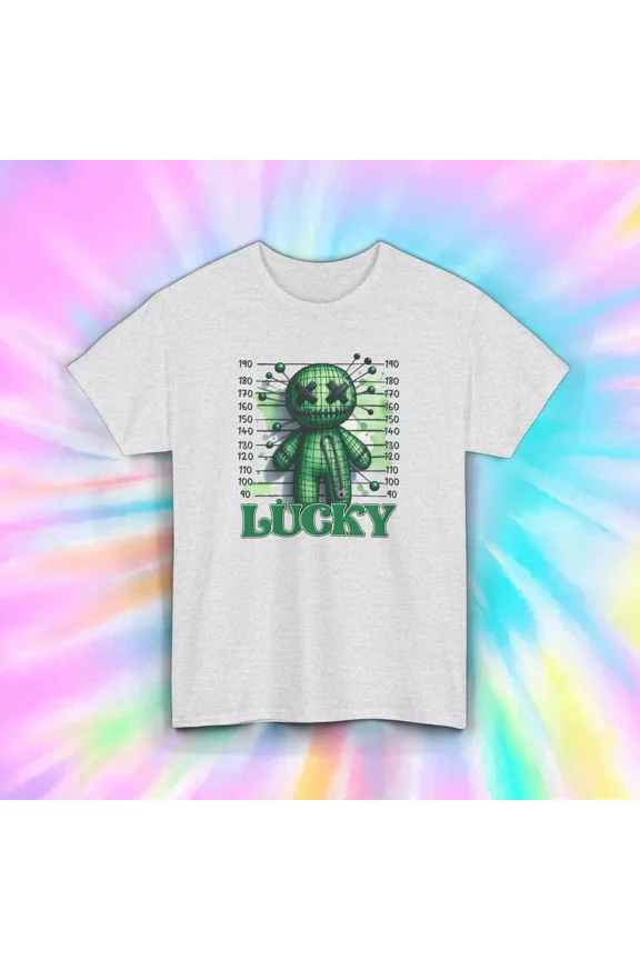 Lucky T-Shirt Green Voodoo Doll Graphic Tee Unisex Tee