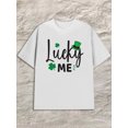 thumbnail image 1 of Lucky Me T-Shirt Mens white Wearable year-round Trendy Unisex Shirt Graphic Tee tshirts Original Unisex Shirt Cotton tshirts Fashion Unisex Shirt Printed tshirts, 1 of 7