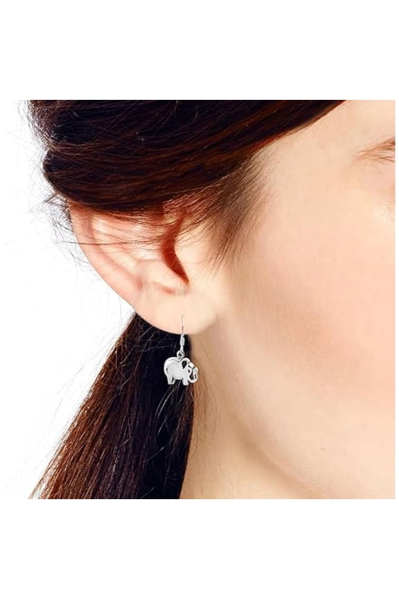 Lucky Thai Elephant Earrings in 925 Sterling Silver | Charming Symbolic Animal Jewelry for Women | Elephant Good Luck Gift