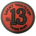thumbnail image 1 of Lucky Thirteen Embroidered Patch Iron/Sew-On Applique Biker Emblem Tactical, 1 of 2