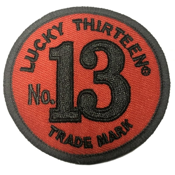 Lucky Thirteen Embroidered Patch Iron/Sew-On Applique Biker Emblem Tactical