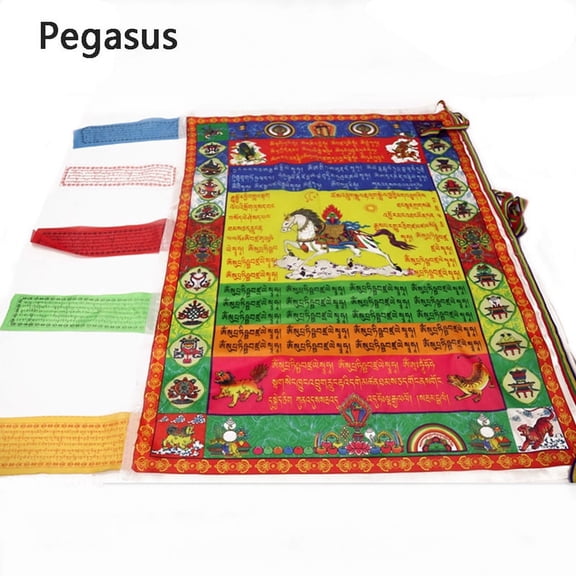 Lucky Tibetan Buddhism Silk Flag Wall Hanging Decor Flags Banners Accessories