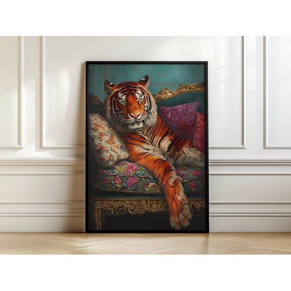 Lucky Tiger Wall Decor Art Year Of The Poster Boho Animal Bold Exotic Design Design1 Poster, Unframed Size 24x36