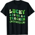 thumbnail image 1 of Lucky To Be A Teacher St Patricks Day Shamrock Irish Gift T-Shirt, 1 of 3