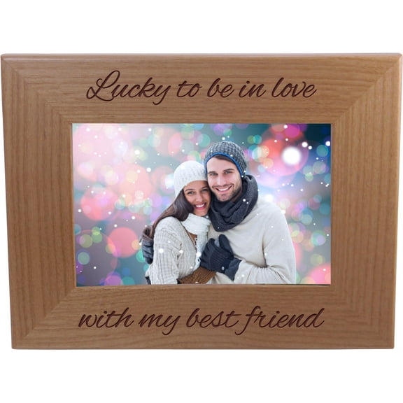 Lucky To Be In Love With My Best Friend 4-inch x 6-Inch Wood Picture Frame