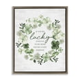 thumbnail image 1 of Stupell Industries Lucky To Be Irish Wreath Brown Framed Floater Canvas Wall Art, design by Lettered and Lined, 21 x 17, 1 of 9