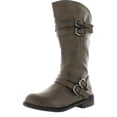 thumbnail image 1 of Lucky Top Fay-42K Children Girl's Classical Block Heel Buckle Knee High Riding Boots, 1 of 4