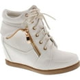 thumbnail image 1 of Lucky Top Girls Peter-30K Kids Fashion Leatherette Lace-up High Top Wedge Sneaker Bootie, 1 of 4
