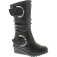 thumbnail image 1 of Lucky Top Pure 65k Little Girls Wedge Shearling Boots Black, 1 of 4