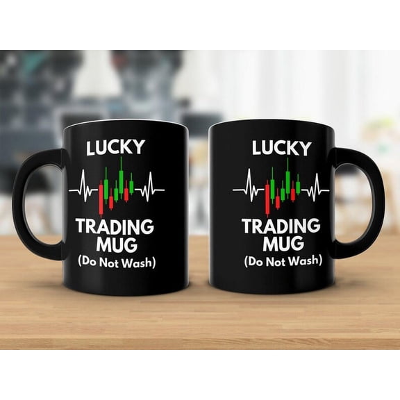 Lucky Trading Mug Funny Day Trading Coffee Mug - Perfect Gift for Stock Market Investors, Day Traders, Crypto, Gift for Dad