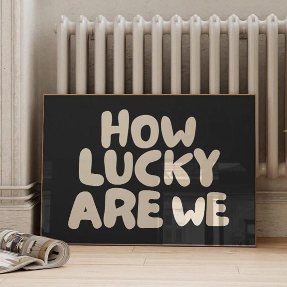 How Lucky Are We Trendy Ace Of Hearts Wall Art Print, Retro Aesthetic Print, Bar Cart Wall Decor, Playing Card Poster, Horizontal Wall Art, Modern Wall Decor, 8x12 UNFRAMED