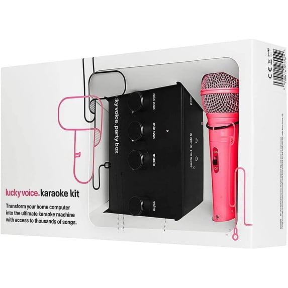 Lucky Voice Karaoke Machine - Home Singing Machine with Pink Microphone