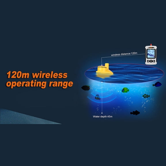 Lucky Wireless Remote Sonar Sensor Fishing Finder Transducer 45M Water Depth 3.1 in / 7.8 cm