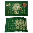 thumbnail image 1 of Lucky Words on Green Background Placemats Set of 6,Wipeable Washable Table Mats for Dining Tables, St. Patrick's Day Grass Place Mats for Kitchen Event Party Tabletop Decor, 1 of 9