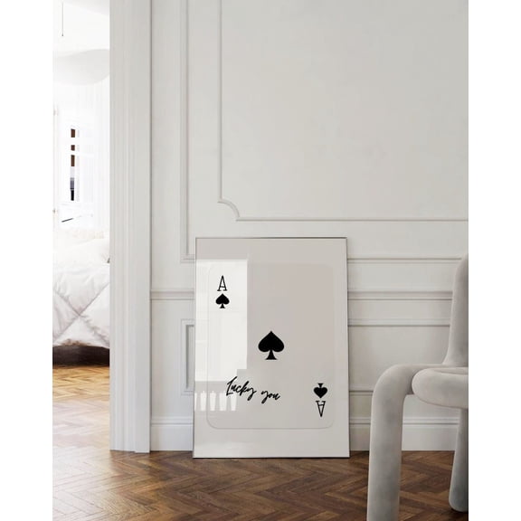 Lucky You Ace Of Spades, Trendy Retro Wall Art, Lucky You Poster, Playing Card Poster, Trendy Wall Art, Trendy Aesthetic Poster Home Decor UNFRAMED Poster, Wall Art for Decor, Present, 16x24
