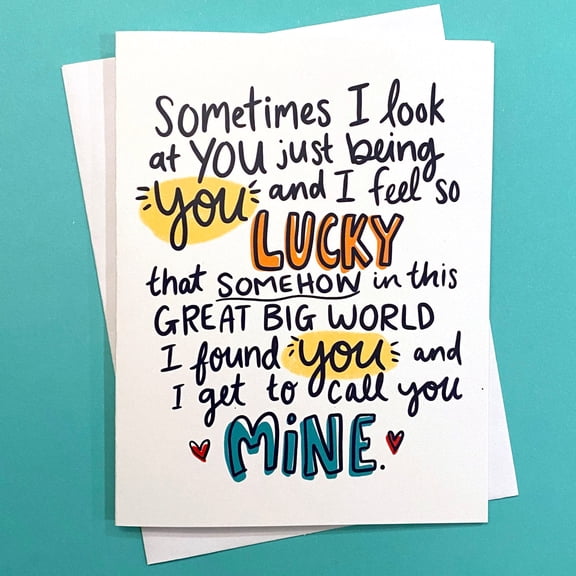 Lucky You Card – Heartfelt Greeting for Loved Ones – Blank Inside, Envelope Included – Perfect for Anniversaries, Birthdays, or Just Because