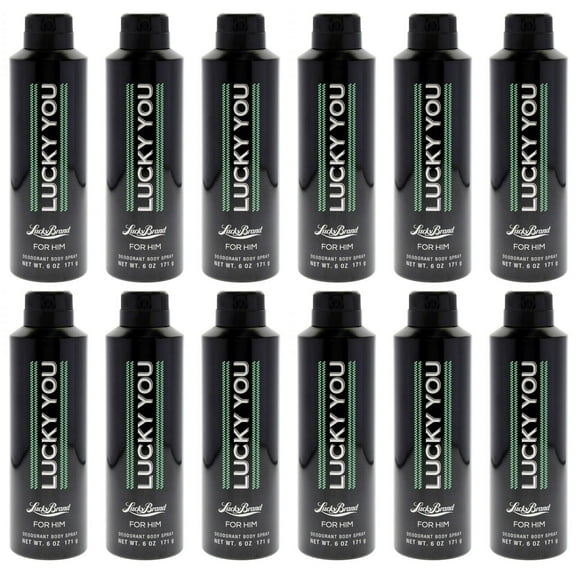 Lucky You Men's Cologne Fragrance Spray, Day-Night Casual Scent Bamboo 6 oz 12pk