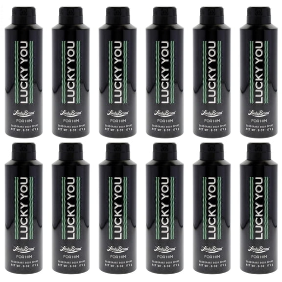 Lucky You Men's Cologne Fragrance Spray, Day-Night Casual Scent Bamboo 6 oz 12pk