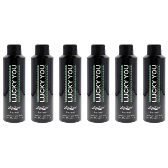 Lucky You Men's Cologne Fragrance Spray, Day-Night Casual Scent Bamboo 6 oz 6pk