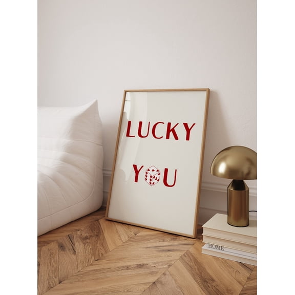 Lucky You Poster Wall Art, Minimalist Dice With Retro Vintage Aesthetic UNFRAMED Poster, Wall Art for Decor, Present, 24x36
