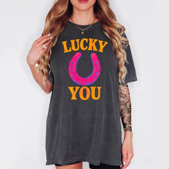 Lucky You Shirt: Vintage Western Graphic Tee All Size S-5Xl