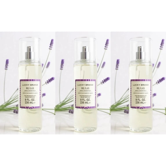 Lucky You by Lucky Brand Women Perfume Re/Lax Tranquil Lavender Scent - Fine Fragrance Mist 8 Oz.- 3 Pack