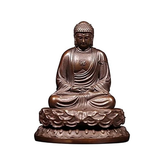 Lucky buddha,Buddha statue, Pure copper Buddha statues guarding Buddha Shakyamuni Buddha Zen-like small Buddha statue Pocket Buddha car ornaments