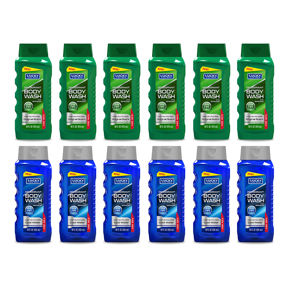 Lucky for Men Deodorant Body Wash Kit. Full Body Cleanser. Original