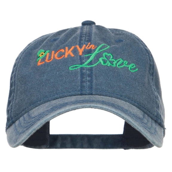Lucky in Love Embroidered Washed Cap - Navy OSFM