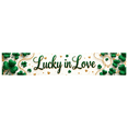thumbnail image 1 of Lucky in Love St Patrick's Day Green Shamrock Design Backdrop Wedding Decor Event Party Banner Background Valentine's Day, 1 of 8
