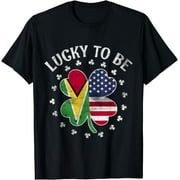 Lucky to be Guyanese American Patricks Day Guyana Roots T-Shirt