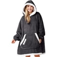 thumbnail image 1 of LuckyApr Wearable Blanket,Hoodie Blanket Oversized Sherpa Blanket for Adult(Dark Gray), 1 of 1