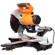 LuckyNote 10-Inch Single Bevel Double Speed Sliding Miter Saw, 48T Blade, 2-Speed 3200/5000 RPM, 3.5"x13" Cutting Capacity Black+Orange