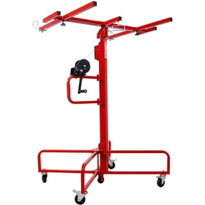 LuckyNote 13ft Drywall Panel Lift Hoist, Heavy Duty Drywall Jack with Caster Wheels, 150 lbs Capacity, Red