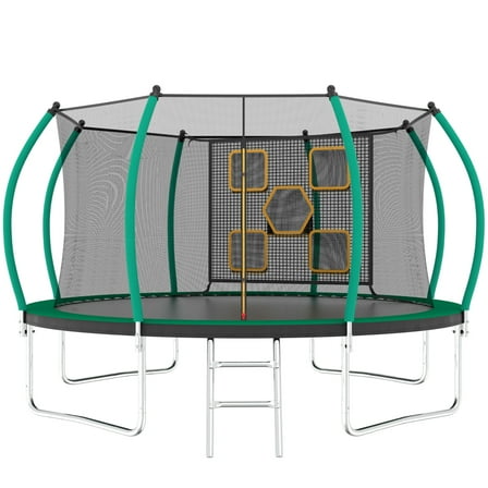 【LuckyNote】14FT Trampoline with Enclosure - Recreational Trampolines with Ladder