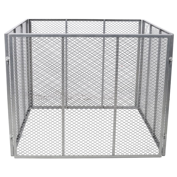 LuckyNote 172 Gallon Large Outdoor Compost Bin, Metal Wire Mesh Square Garden Composter with Rust-Proof Coating, Easy Assembly for Yard & Kitchen Waste, Silver