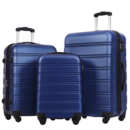 ?LuckyNote?3 Piece Hardside Luggage Set, ABS Lightweight Spinner Suitcase with TSA Lock (20/24/28 Inch)