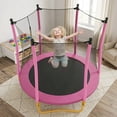 thumbnail image 1 of LuckyNote 5.5 FT Kids Trampoline with Safety Net, Indoor Outdoor Toddler Trampoline with Enclosure, U-Shaped Stable Legs, Foam Padded Poles, 1 of 10