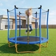 thumbnail image 1 of LuckyNote 5.5 FT Kids Trampoline with Safety Net, Indoor Outdoor Toddler Trampoline with Enclosure, U-Shaped Stable Legs, Foam Padded Poles, 1 of 10