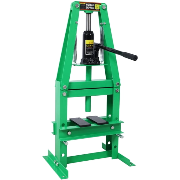 LuckyNote 6-Ton Hydraulic Shop Press, Benchtop A-Frame with Press Plates, Garage Floor Adjustable, Green