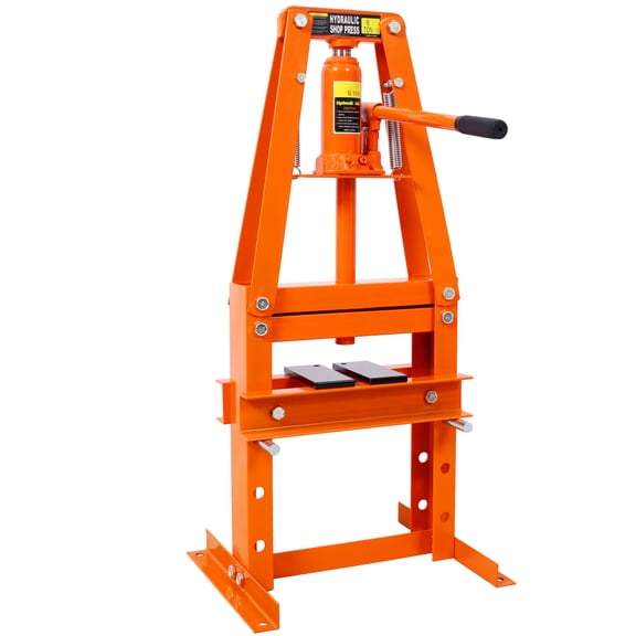 LuckyNote 6-Ton Hydraulic Shop Press, Benchtop A-Frame with Press Plates, Garage Floor Adjustable, Orange